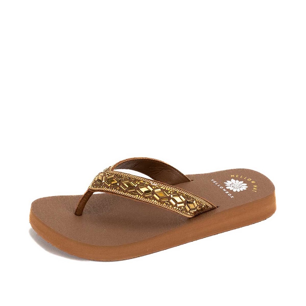 Yellow box flip flops Nayeli color toast medium width FIRM PRICE